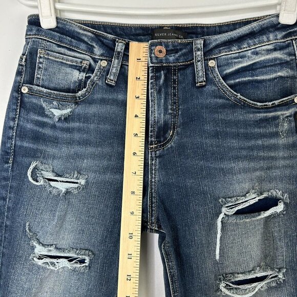 Silver Beau Slim Leg Jeans Womens Size 27 Mid Rise Ankle - Picture 6 of 12